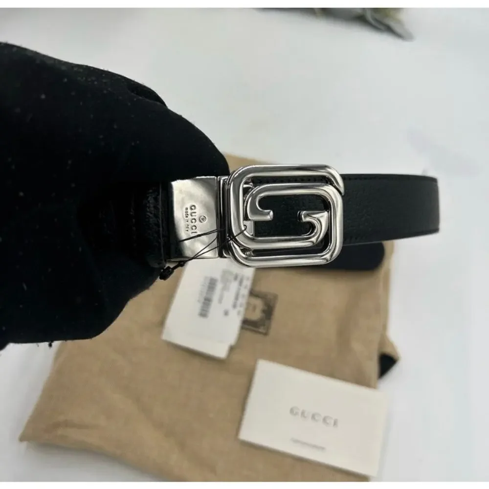 Men's Gucci interlocking G leather belt 120 cm/46 inches made in Italy